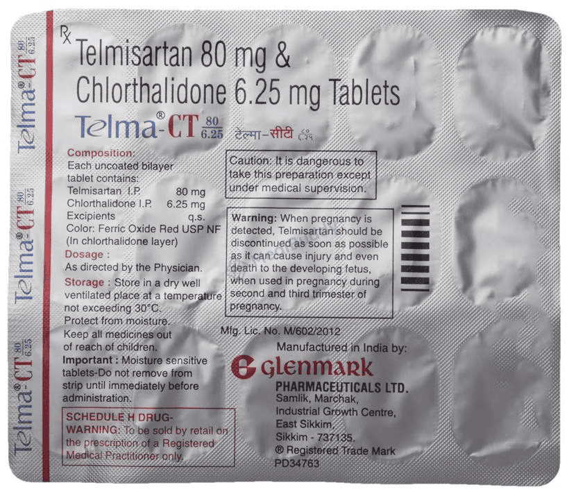 Telma-CT 80/6.25 Tablet