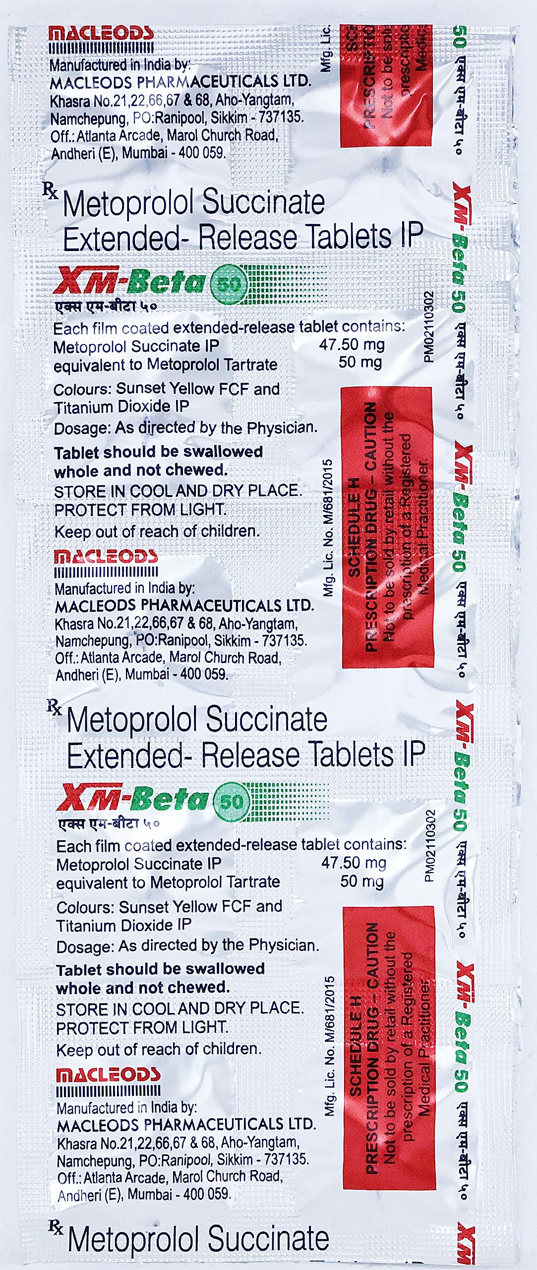 XM Beta 50mg Tablet