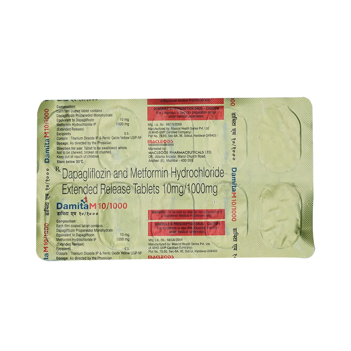 Damita M 10/1000 Tablet ER