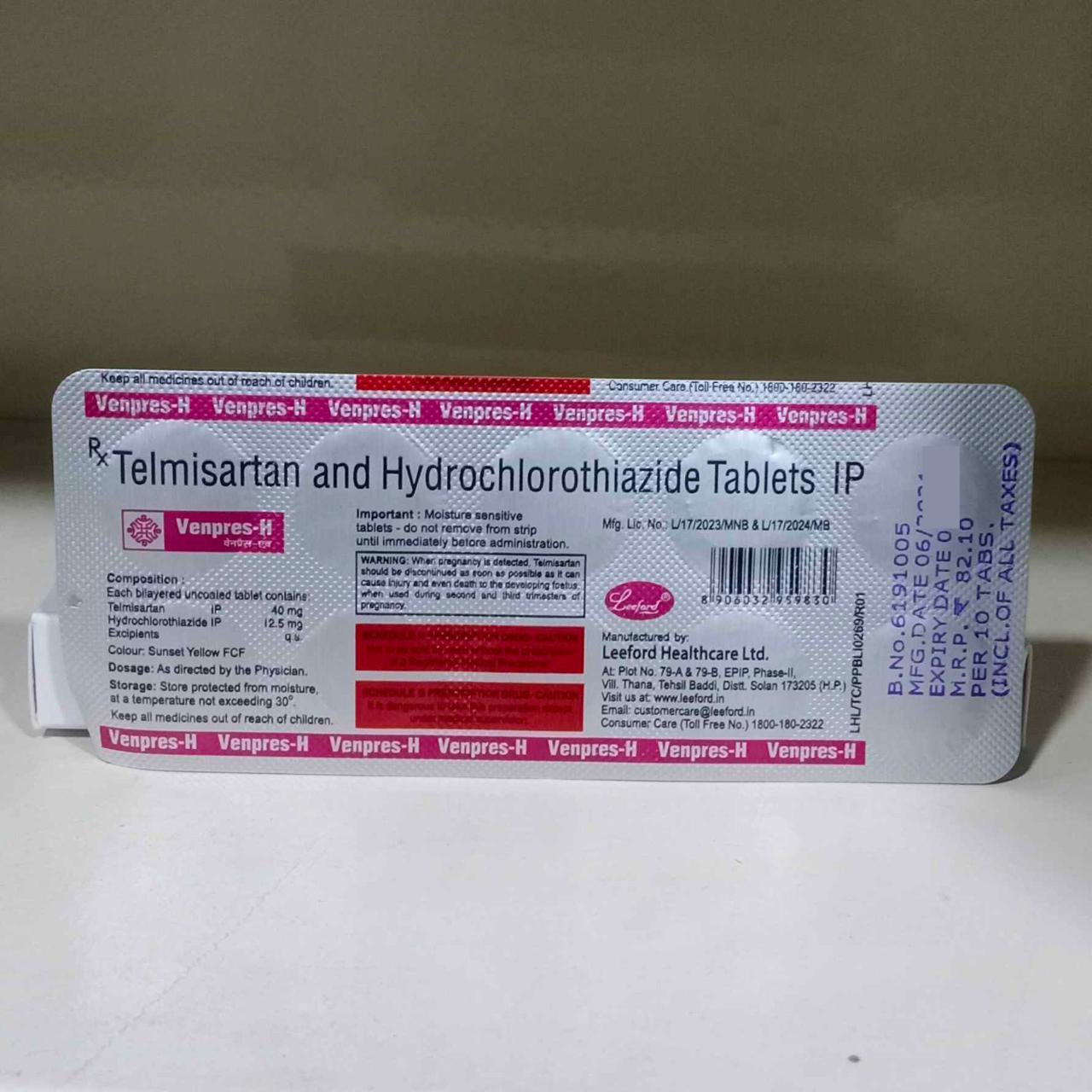 Venpres-H 40mg/12.5mg Tablet