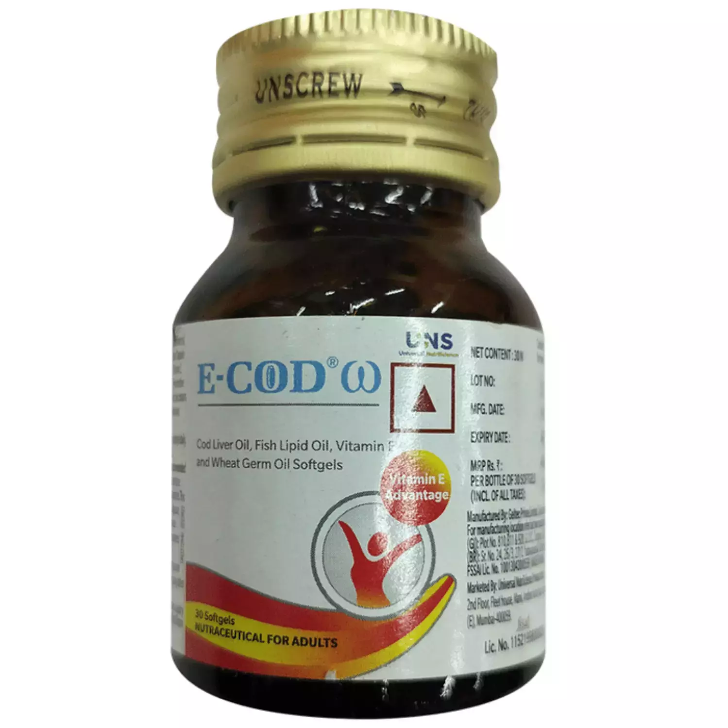E-COD Omega Vitamin E Softgels