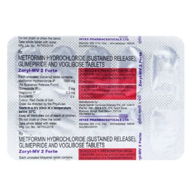 Zoryl MV Forte 2mg/1000mg/0.2mg Tablet