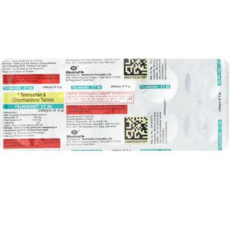 Telmikind CT 80mg/12.5mg Tablet
