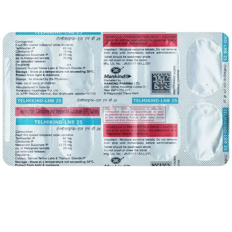 Telmikind LNB 10mg/25mg/40mg Tablet ER