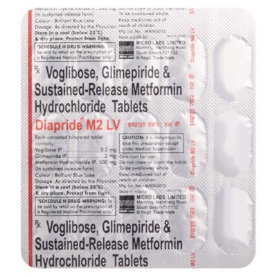 Diapride M2 LV 2mg/500mg/0.2mg Tablet SR