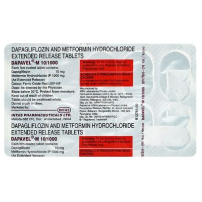 Dapavel-M 10/1000 Tablet
