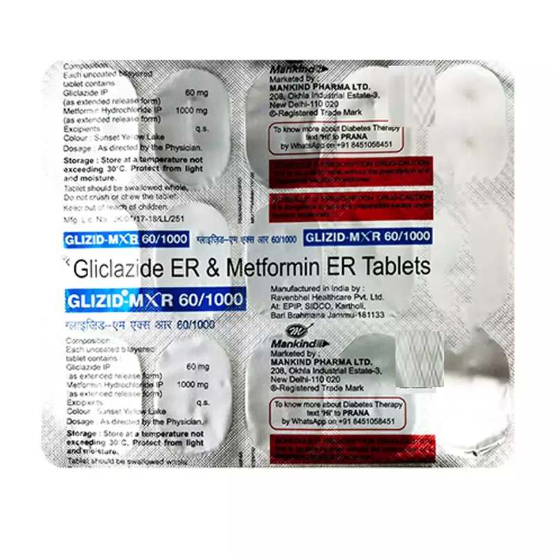 Glizid-M 60 mg / 1000 mg Tablet XR