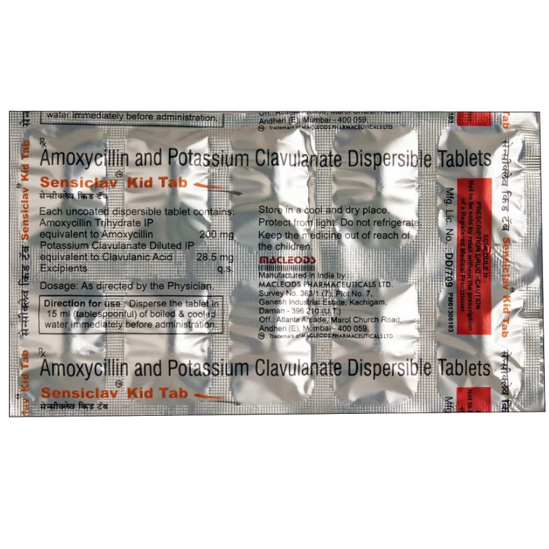 Sensiclav Kid 200 mg/28.5 mg Tablet