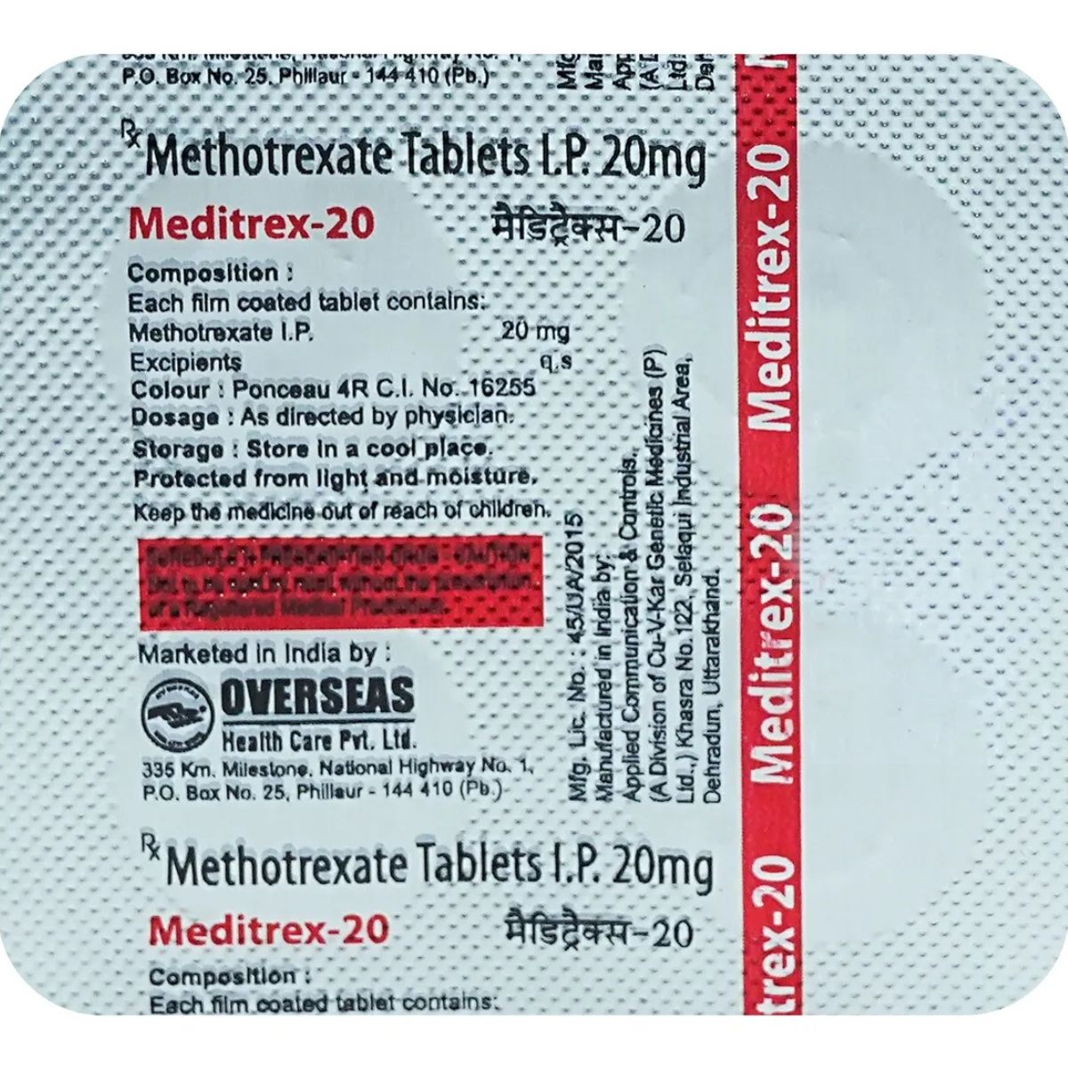 Meditrex 20mg Tablet