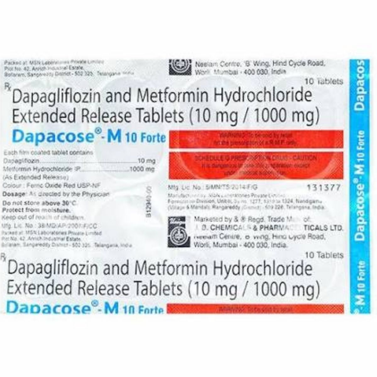 Dapacose-M 10 Forte Tablet ER
